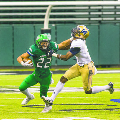 Jaohn Santiago during game against MSU last season
Photo by Nick Nelson/ The Dakota Student 