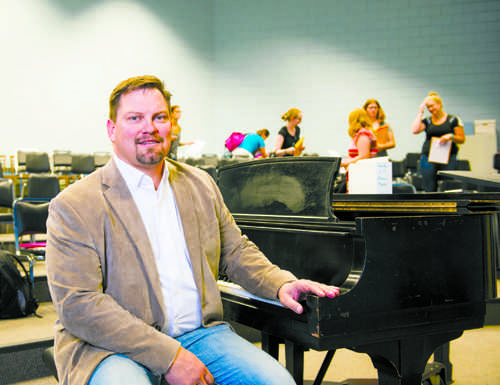 Whether in large groups or small. choir or instrumental. Dean Believes there is a place for everyone in the UND music department.
Photo by Nick Nelson/ The Dakota Student