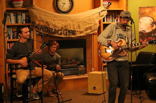 Joe Kalka (left), Alexander Formes (center) and Will Beaton (right) perform at Archives coffee house on Friday, September 30th, 2016