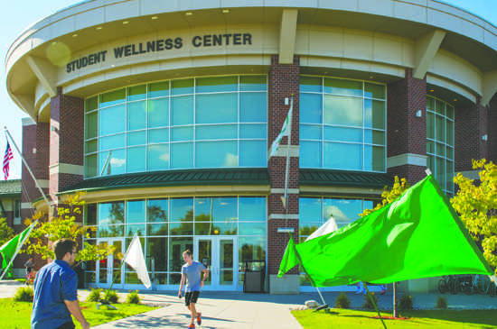 Students enter and exit the Wellness Center on Tuesday, September 27, 2016