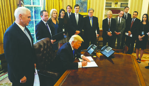 President Donald Trump has signed a flurry of executive orders since taking office, and repealing the Johnson Amendment, which prohibits non-profits including religious organizations from endorsing or supporting political candidates, is one of his next proposed targets. White House Official Photo