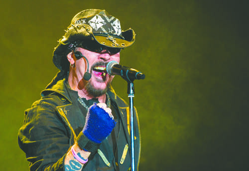 RK the Metal Cowboy performs with the Ron Keel Band as the concert opener Friday night at the Alerus Center. Nick Nelson/ Dakota Student