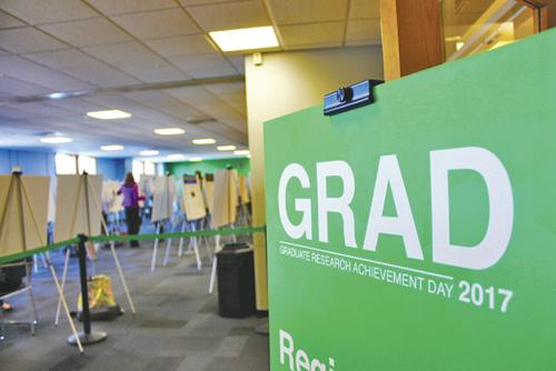 The UND Graduate Student Research showcase exhibited students' research results in the Memorial Union ballroom on Thursday, March 2, 2017. Kyle Zimmerman/ Dakota Student