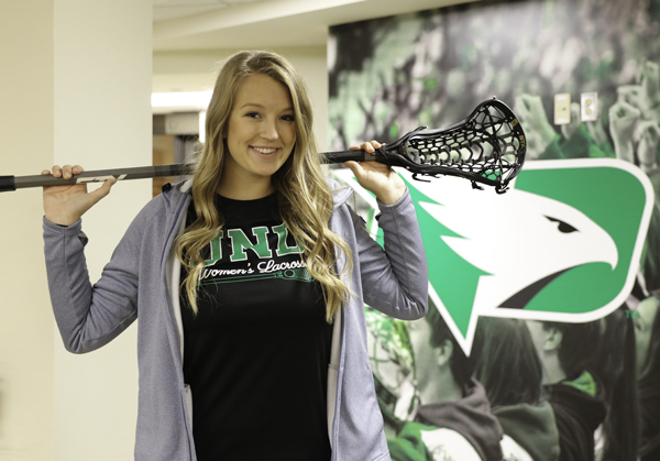 Maddy Floysand, a sophomore pre-med student, has played lacrosse at UND since her freshman year.