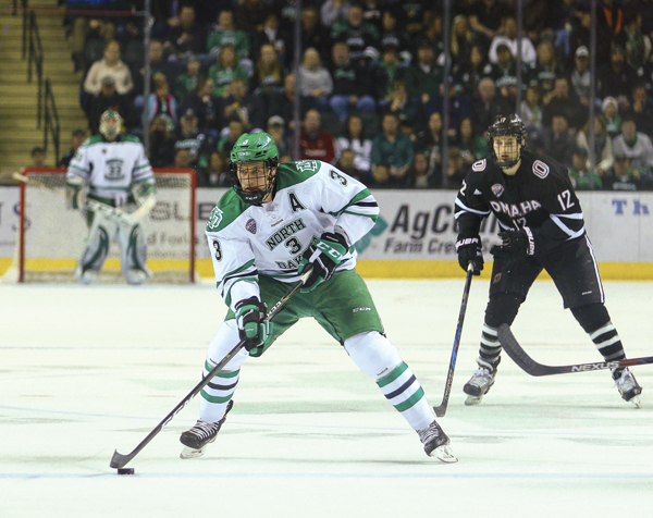 Former UND defenseman Tucker Poolman, who signed a one-year, $1.78 million contract with the Winnipeg Jets on March 30, 2017, was named to the opening-day roster of the Jets on Tuesday, October 3, 2017.