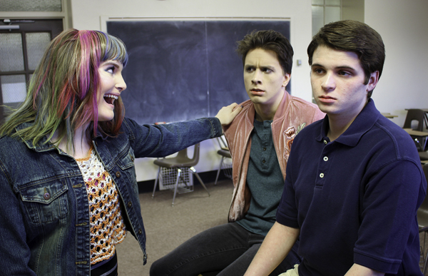 Gina Uhlir, Tyler Folkedahl and Karter Dolan star in the UND Theatre Arts production of Stephen Karams Speech & Debate at the Burtness Laboratory Theater. Brad Reissig / UND Theatre Arts