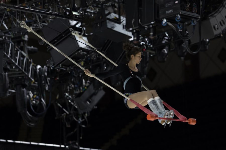 Performers from the Cirque Du Soleil show Crystal rehearse on Wednesday, September 26th for the upcoming show. 