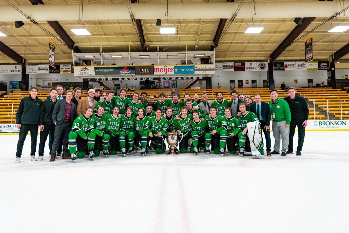 North Dakota poses with the Penrose Cup