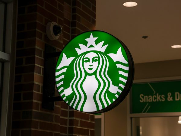 The Starbucks sign.